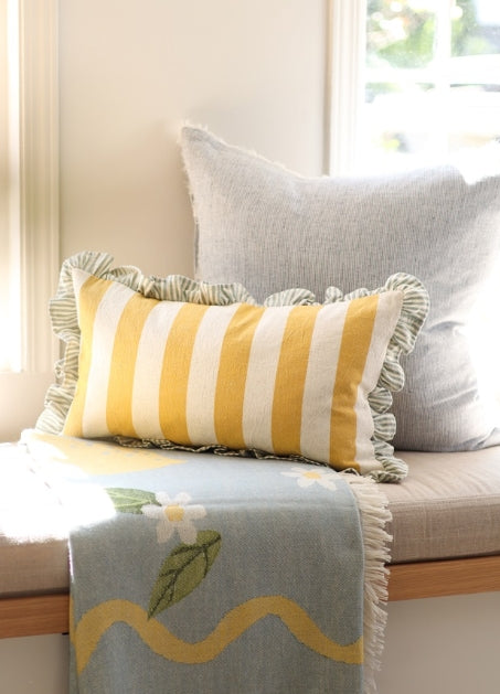 Cleo Ruffle Pillow |  Yellow