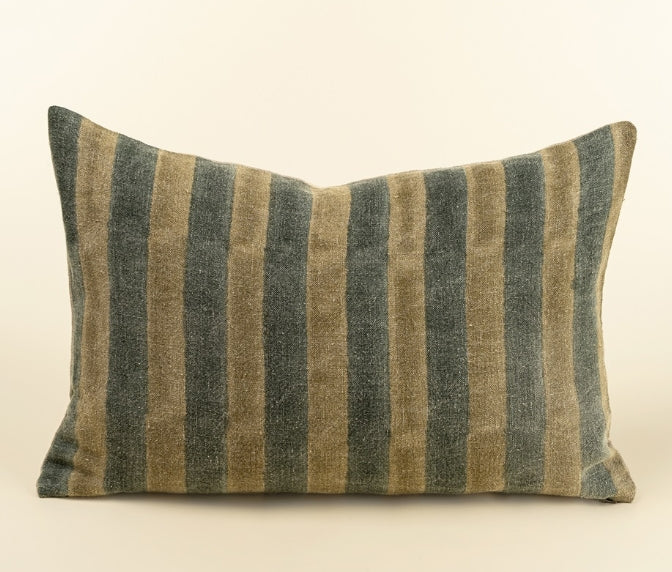 Block Print Stripe Linen Pillow |  Meadow