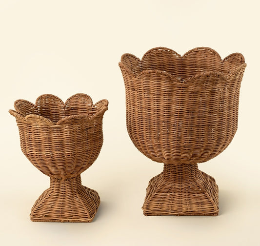 Rattan Tulip Urns  | Set of 2