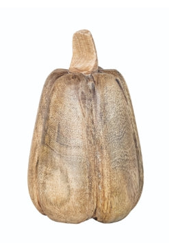 Carved Mango Wood Pumpkin | Small