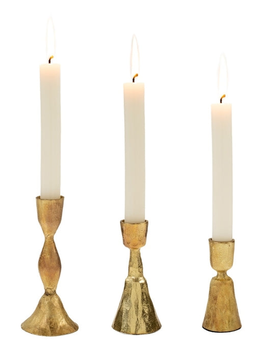Zora Forged Candlestick | Medium | Gold