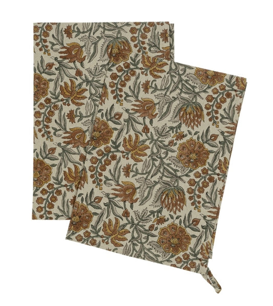 Rosalind Block Print Tea Towels | Set of 2