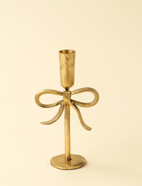 Bow Forged Candlestick | Small | Gold