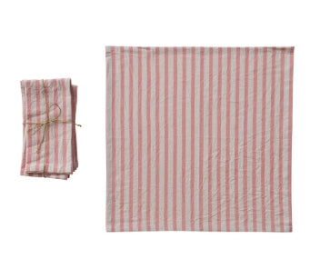 18" Square Cotton Printed Striped Napkins