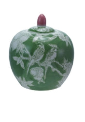 Hand-Painted Stoneware Ginger Jar