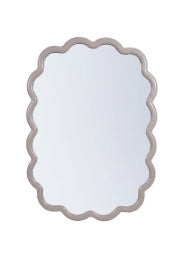Framed Scalloped Wall Mirror | Grey