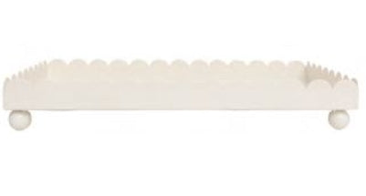 Decorative Enameled Metal Scalloped Tray