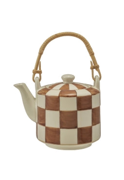 Hand-Painted Stoneware Teapot