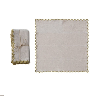 Square Cotton Scalloped Napkins