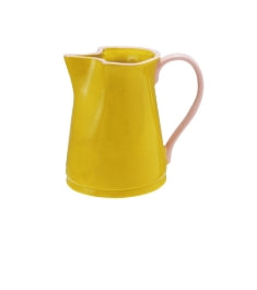 Hand-Painted Stoneware Pitcher |  Yellow
