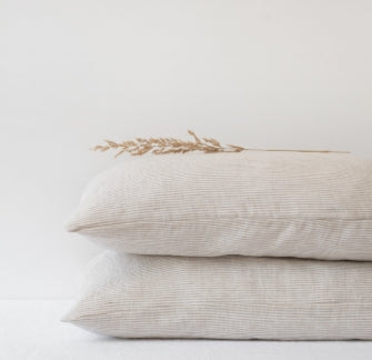 Linen Tales |  Pillowcase |  Natural Stripes | Standard