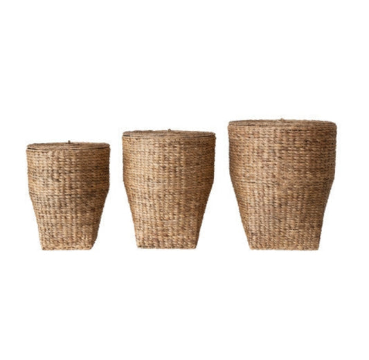 Hand Woven Water Hyacinth Hamper | Medium