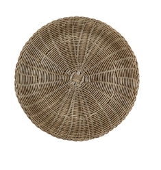 Faux Rattan-Smoke Placemat