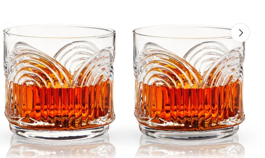 Deco Beau Crystal Lowball Tumblers