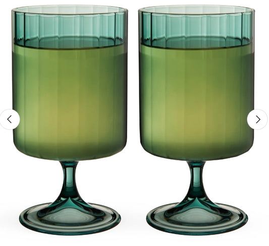 Malachite Stemmed Optic Tumblers