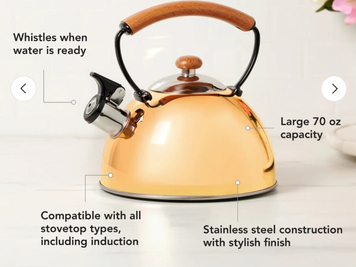 Hadley Tea Kettle in Gold
