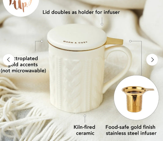Annette Knit Ceramic Tea Infuser Mug