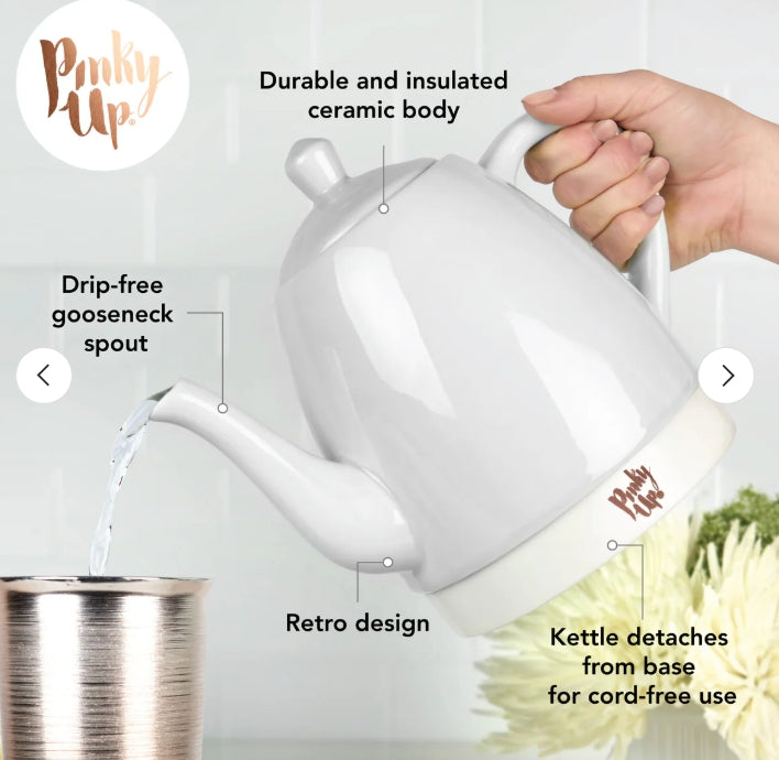 Noelle Ceramic Electric Tea Kettle  | Gray