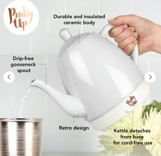 Noelle Ceramic Electric Tea Kettle  | Gray