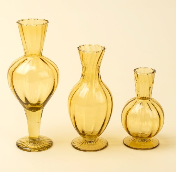 Sundae Glass Vase | Amber | Large