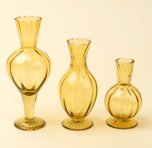 Sundae Glass Vase | Amber | Small