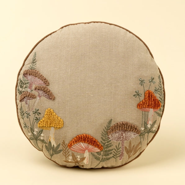 Mushroom Grove Round Pillow