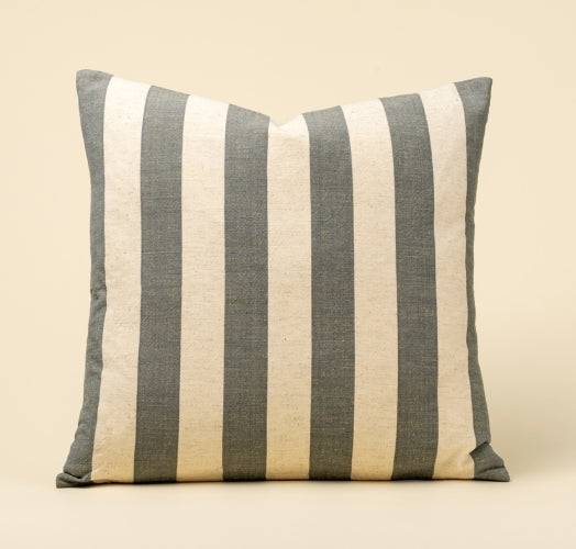 Wide Stripe Pillow | Slate Grey
