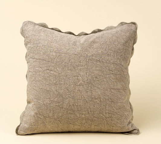 Scalloped Edge Pillow | Silver Grey