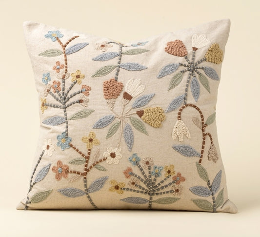 Lunaflora Embroidered Pillow