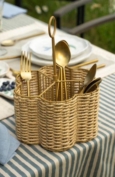 Woven Cutlery Holder |  Scalloped