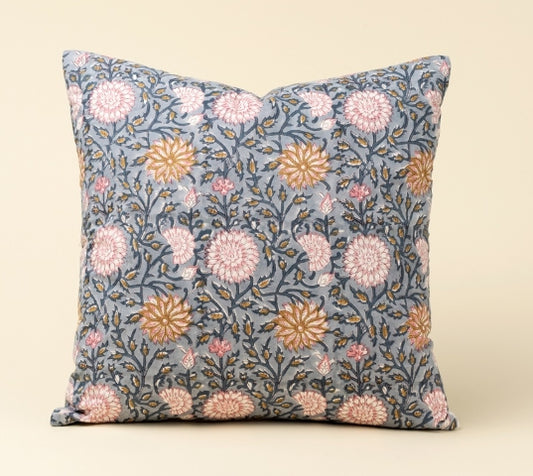 Block Print Pillow | Blue
