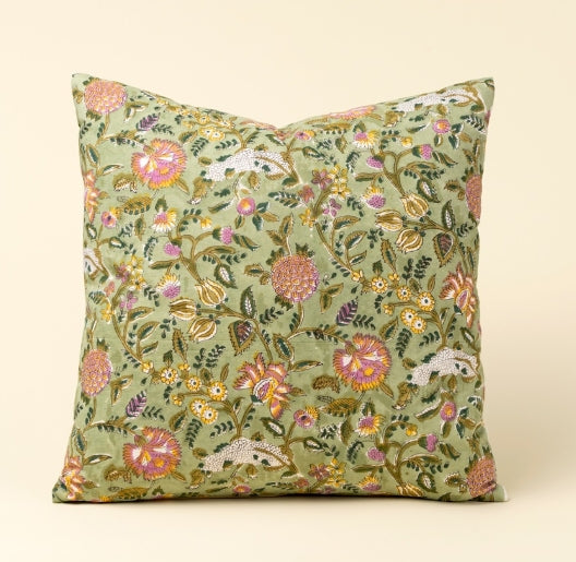 Block Print Pillow |  Green