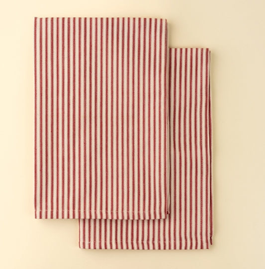 Red Ticking Tea Towels | Set of 2