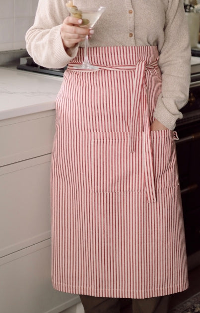 Red Ticking Butcher's Apron