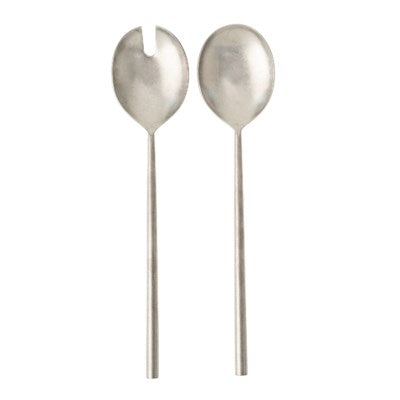 Tides Salad Servers | Tumbled Stainless