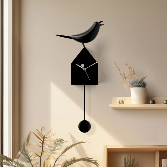 Motion Birdhouse Clock |  Black