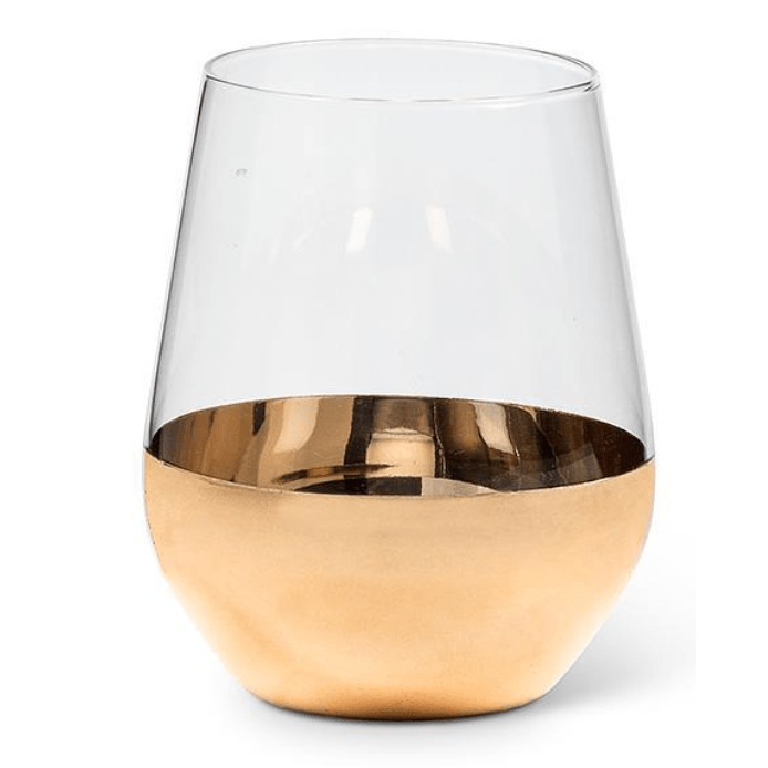 Wide Band Stemless Wine Glass