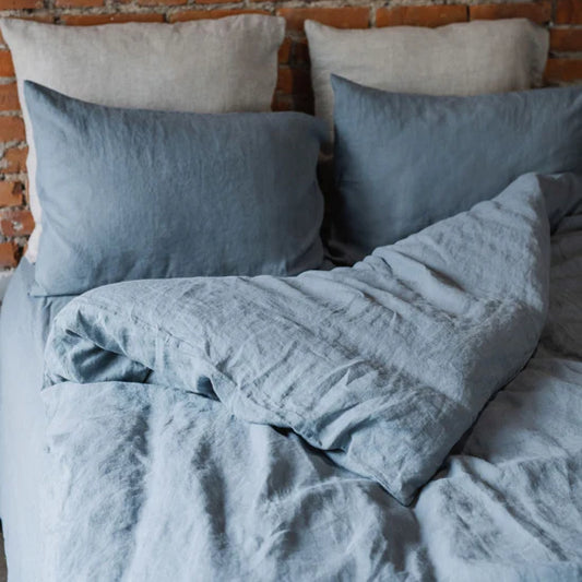 Linen Tales | Blue Fog | Standard | Linen Pillowcase