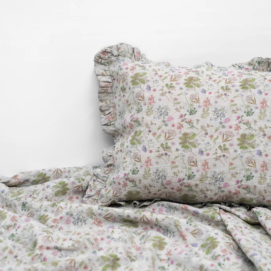 Linen Tales | Botany 2 | Standard | Linen Pillowcase with Frills