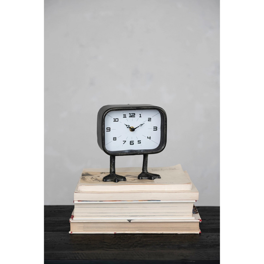 Metal Clock w/ Duck Feet | Gunmetal Finish