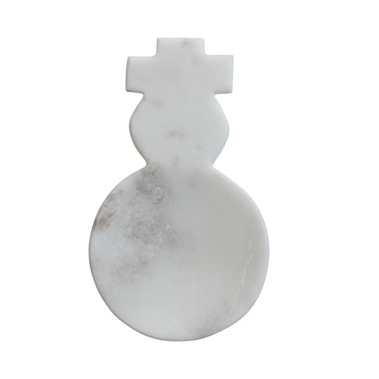 8"L x 4-3/4"W Marble Snowman Shaped Spoon Rest