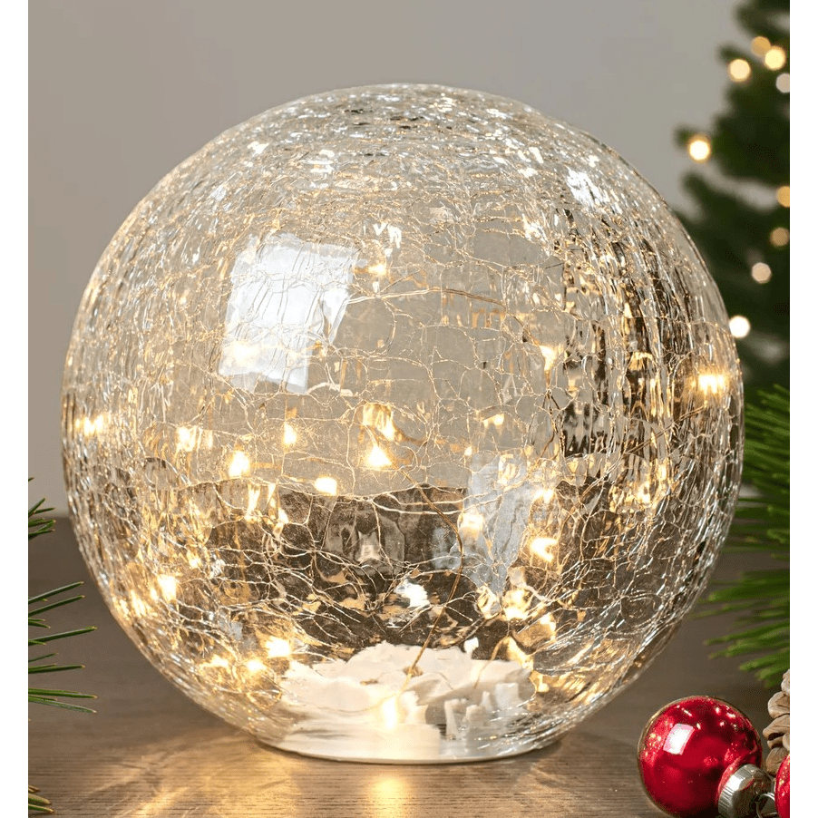 Sphere Crackle Glass Light | Large