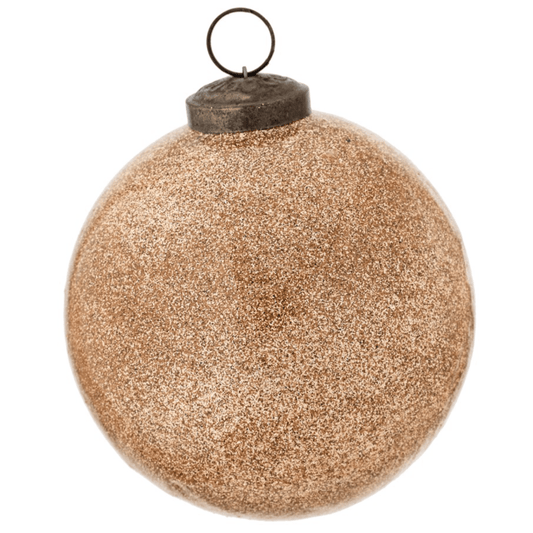 Rose Gold Glitter Ball Ornament | Small