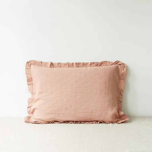Linen tales | Cafe Creme | Standard | Linen Pillowcase with Frills