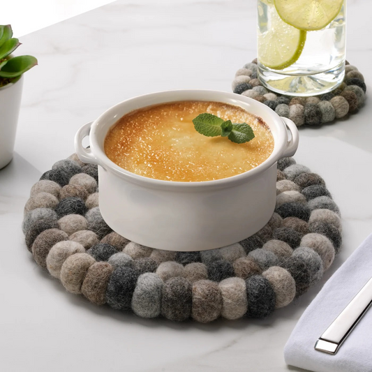 Modwool Felt Ball Trivet | Multi Natural