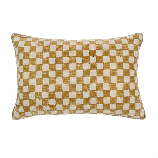 Checkered Pillow | Ochre