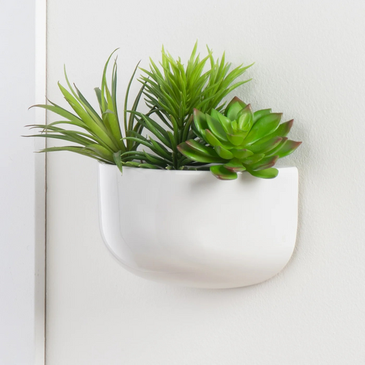 Centra Ceramic Wall Vase Planter | Wide