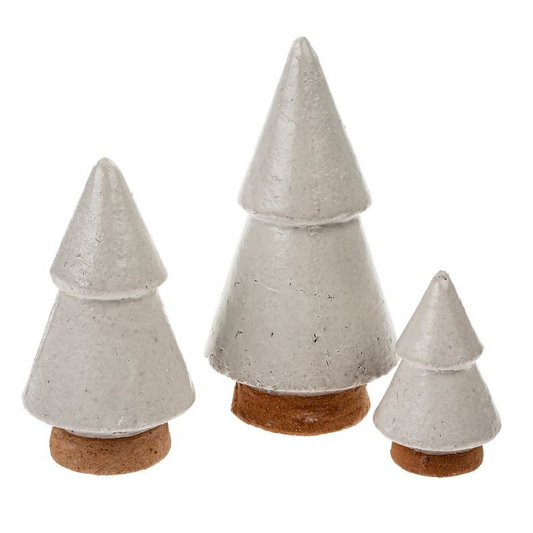 Raw Clay Christmas Tree Large | White