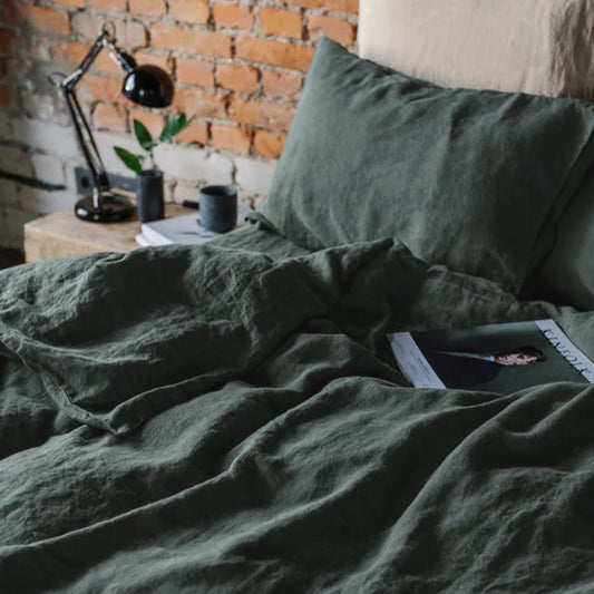 Linen Tales | Forest Green | King | Linen Duvet Cover