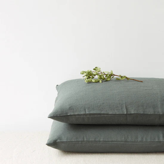 Linen Tales | Forest Green | Standard | Linen Pillowcase